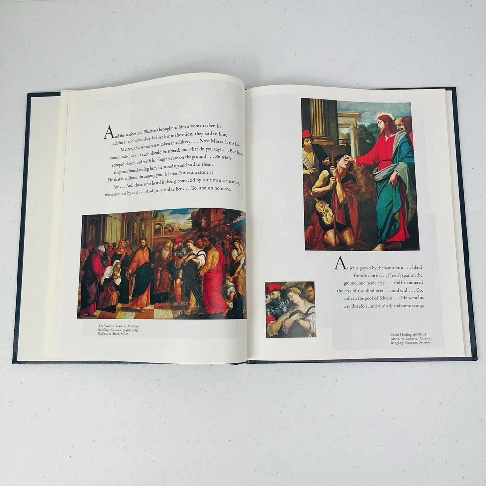 Lift Up Thine Eyes Vintage Memory Funeral Book Inspirational Bible Masterpieces